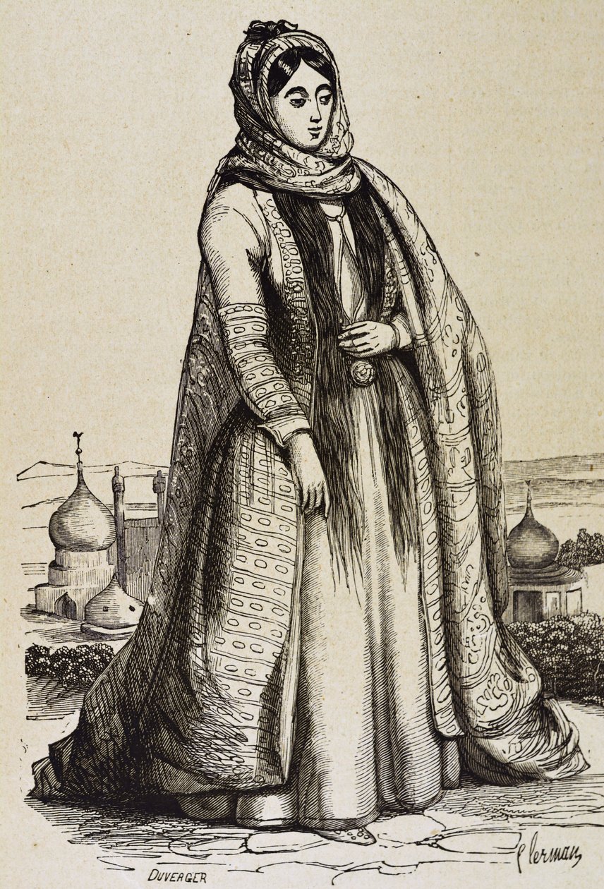 Persia (c19th). Sociedad. Mujer persa. Grabado. Colección privada de Unknown artist