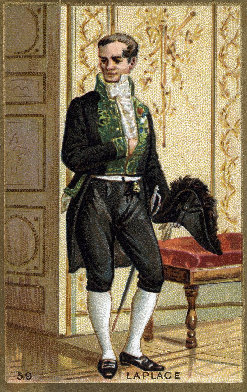 Pierre Simon de Laplace (1749 - 1827), matemático y astrónomo francés. Cromolitografía del siglo XIX de Unknown artist