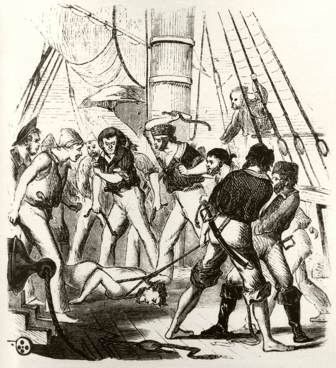 Piratas atormentando a George Withers de Unknown artist