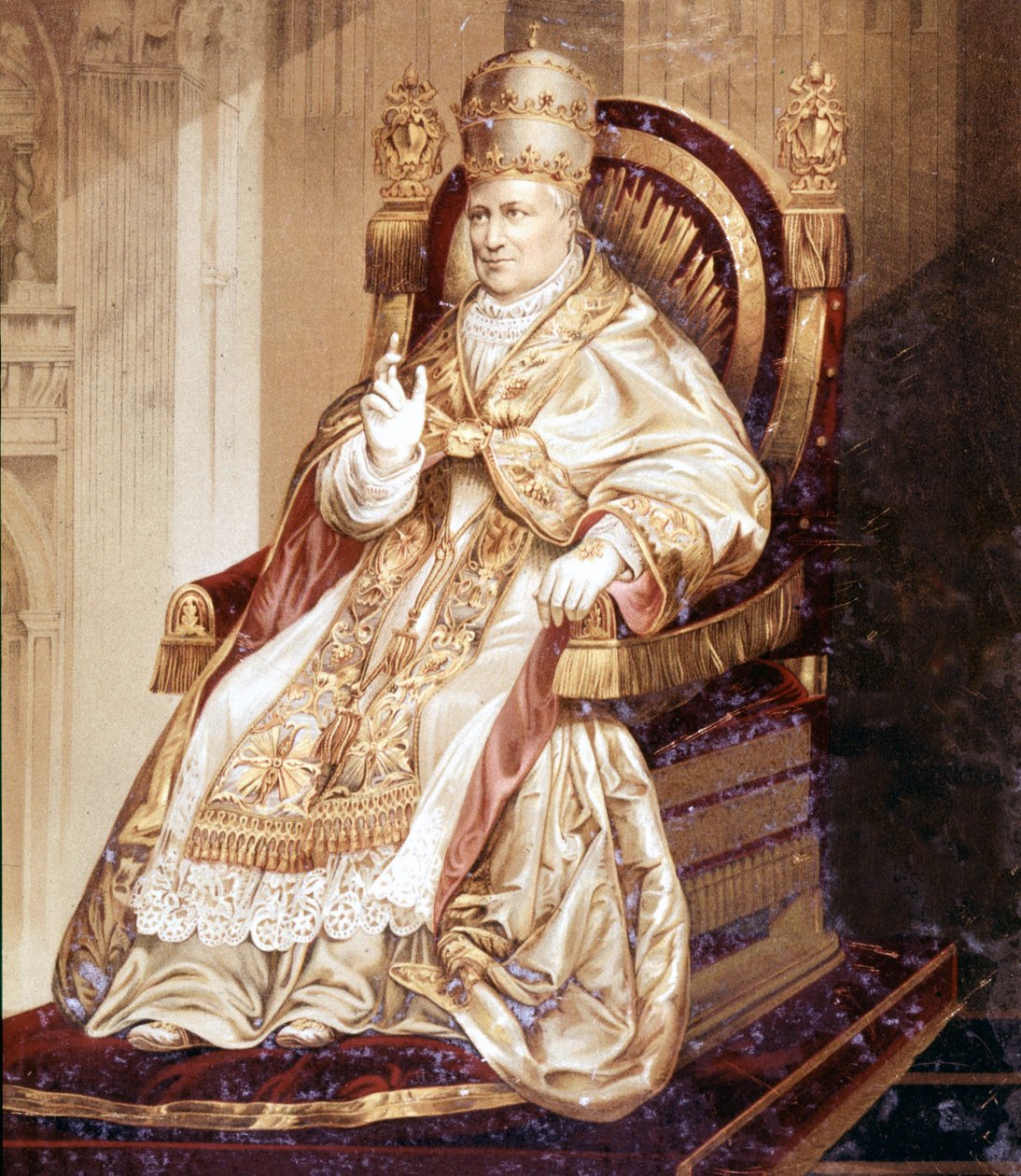 Pío IX (1792 - 1878). Cromolitografía de Unknown artist