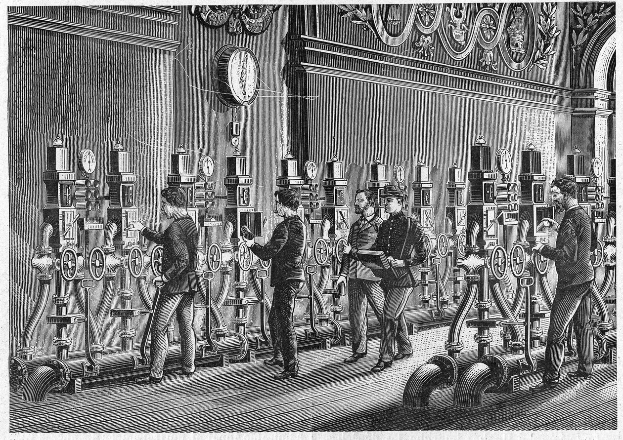 Oficina de correos neumática, Place de la Bourse en París en 1888 de Unknown artist