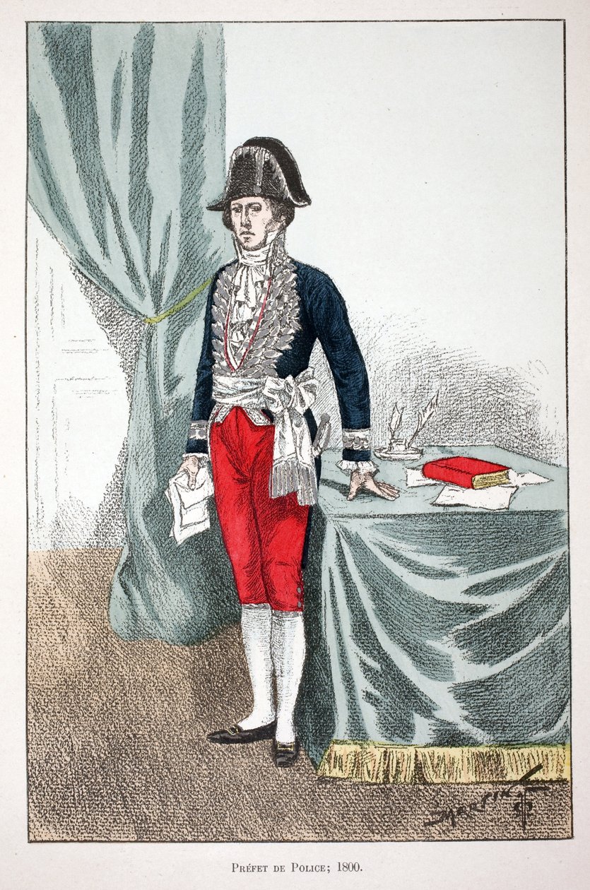 Prefecto de Policía (1800). Ilustración de “Histoire du corps des gardiens de la paix” de Unknown artist