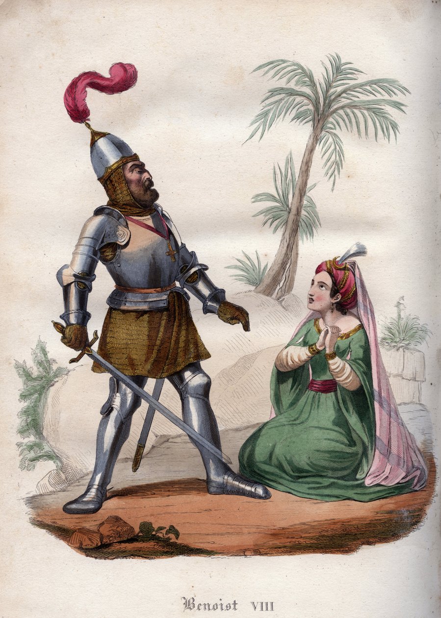 El Papa Benedicto VIII (1012-1024) derrota a los sarracenos en 1016. de Unknown artist