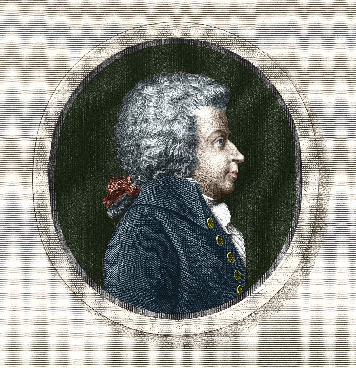 Retrato de Wolfgang Amadeus Mozart (1756-1791) - grabado siglo XIX de Unknown artist