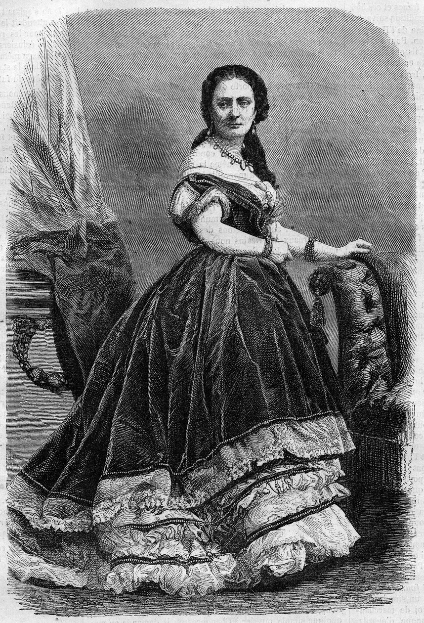 Retrato de Maria Wyse Bonaparte llamada Madame Urbain Ratazzi (1833-1902). Grabado en "El Universo Ilustre" de Unknown artist