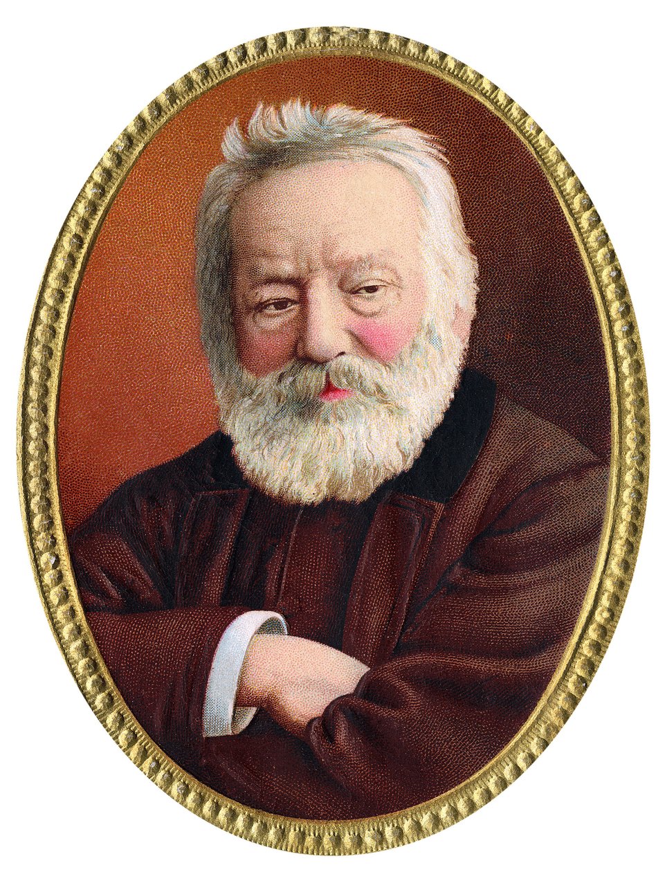 Retrato del escritor francés Victor Hugo (1802-1885) - Cromolitografía de finales del siglo XIX de Unknown artist