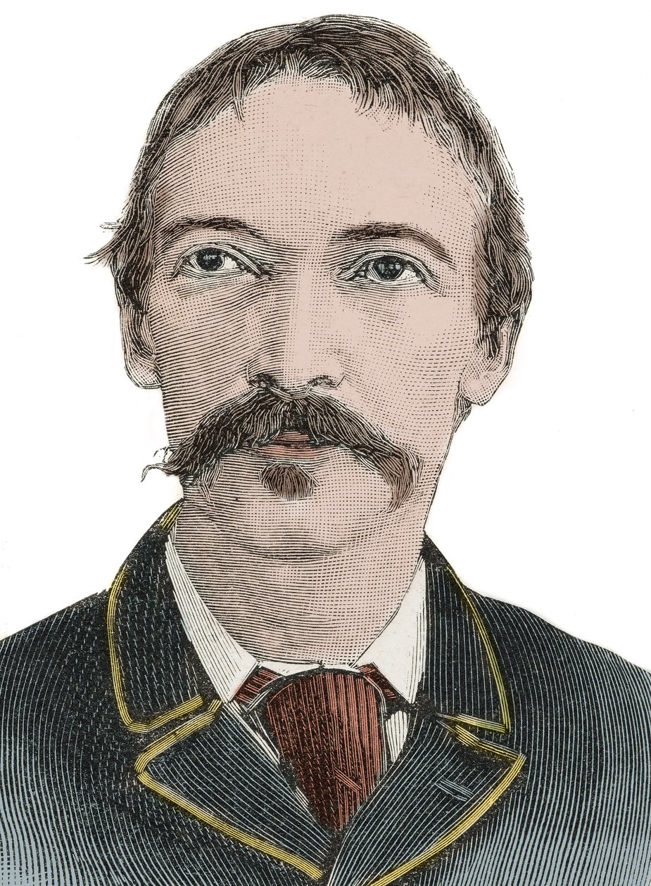 Retrato de Robert Louis Stevenson (1850-1894) - Escritor británico de Unknown artist