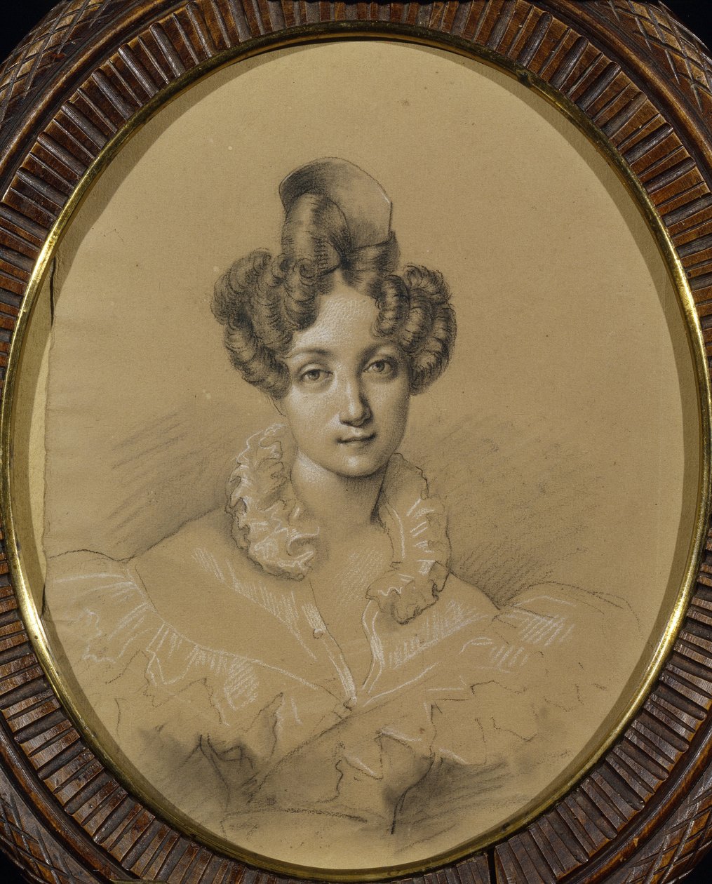 Retrato de la bailarina Marie Taglioni (1804-1884) (Retrato de la bailarina M. Taglioni). Obra anónima, lápiz y pastel sobre cartulina de Unknown artist