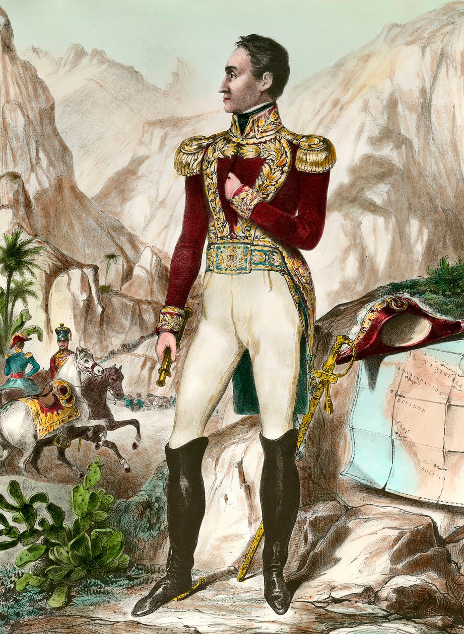Retrato de cuerpo entero de Simón Bolívar (1783-1830), general sudamericano de Unknown artist