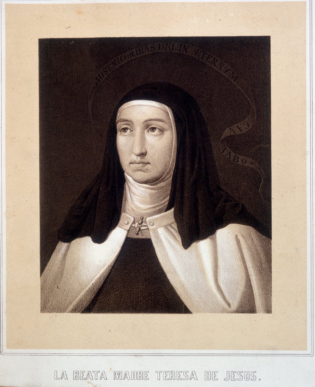 Retrato en busto de Santa Teresa de Jesús (o Santa Teresa de Ávila) (1515-1582), grabado de Unknown artist
