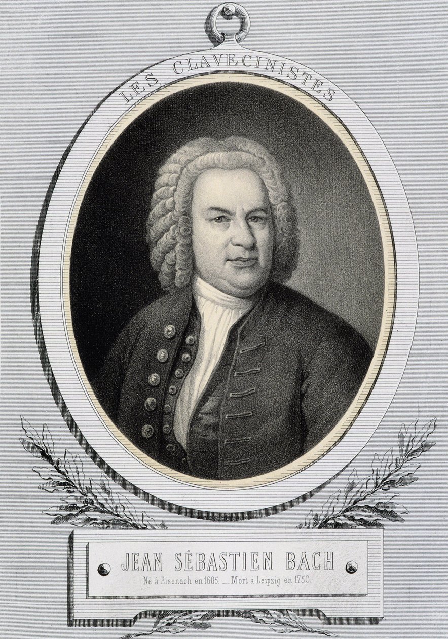 Retrato en medallón por Johann Sebastian Bach de Unknown artist