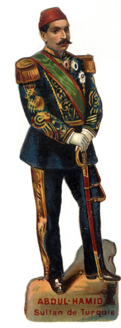Retrato de Abdulhamid II (1842-1918), Sultán Otomano. Cromolitografía finales del siglo XIX. Colección privada. de Unknown artist