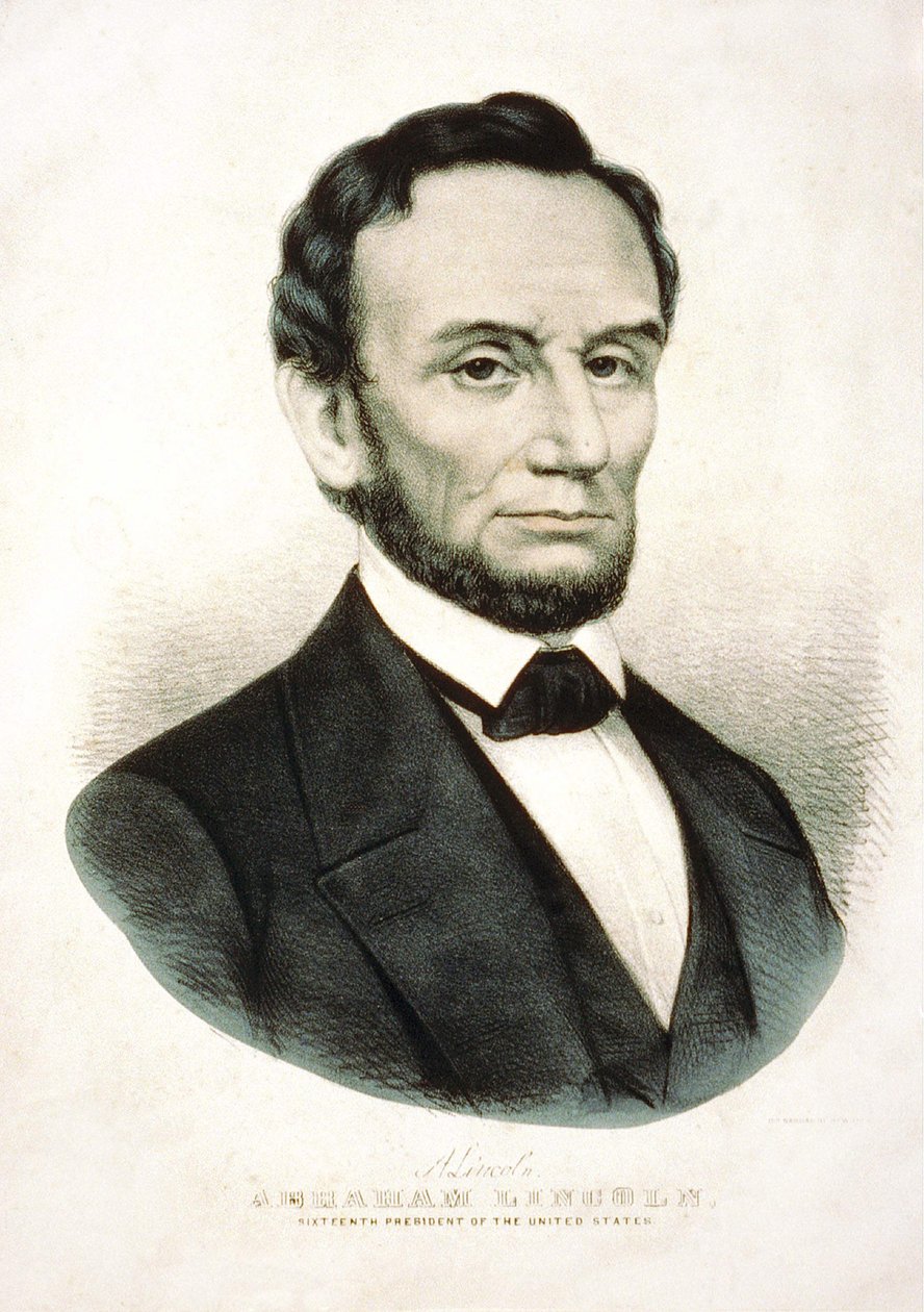 Retrato de Abraham Lincoln. Estadista estadounidense (1809 - 1865) de Unknown artist