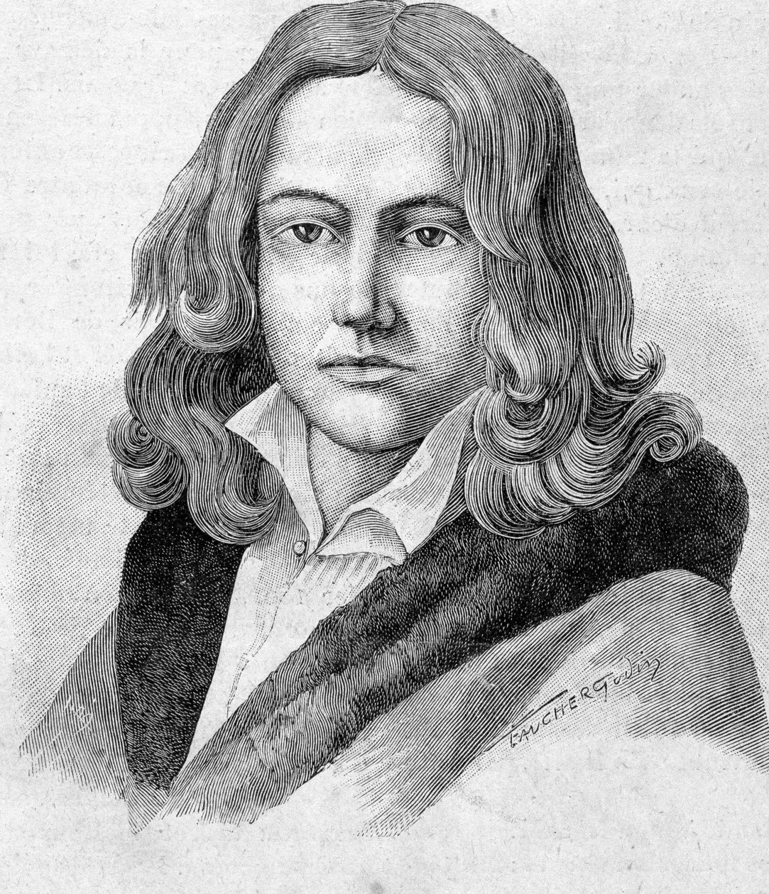 Retrato de Adelbert von Chamisso, poeta y botánico alemán de nacionalidad francesa (1781 - 1838) - en "Les Contemporains", s.f. finales del siglo XIX de Unknown artist