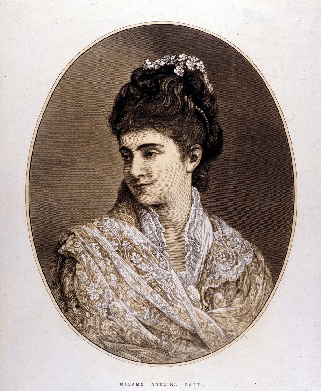 Retrato de Adelina Patti, cantante italiana (1843 a 1919) de Unknown artist