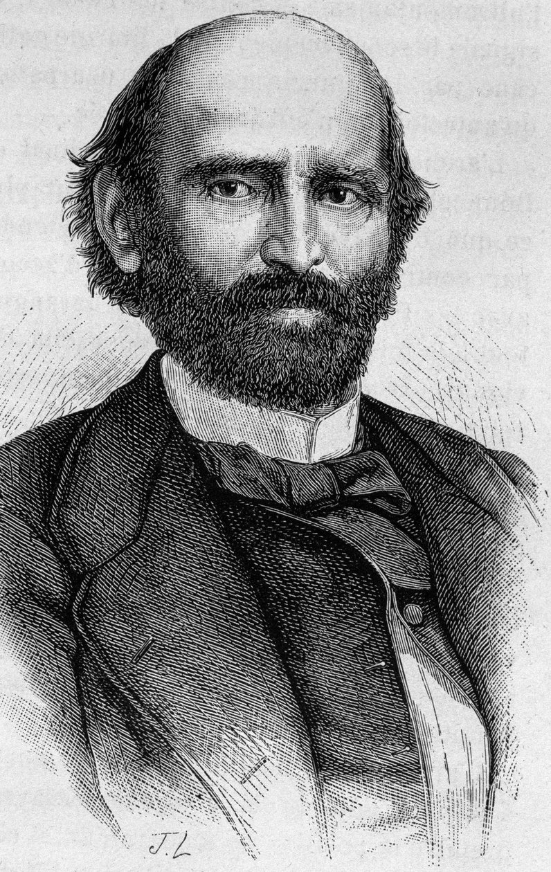 Retrato de Alexandre Glais-Bizoin (1800 - 1877). Grabado de finales del siglo XIX en “Histoire de France” de H. Martin de Unknown artist