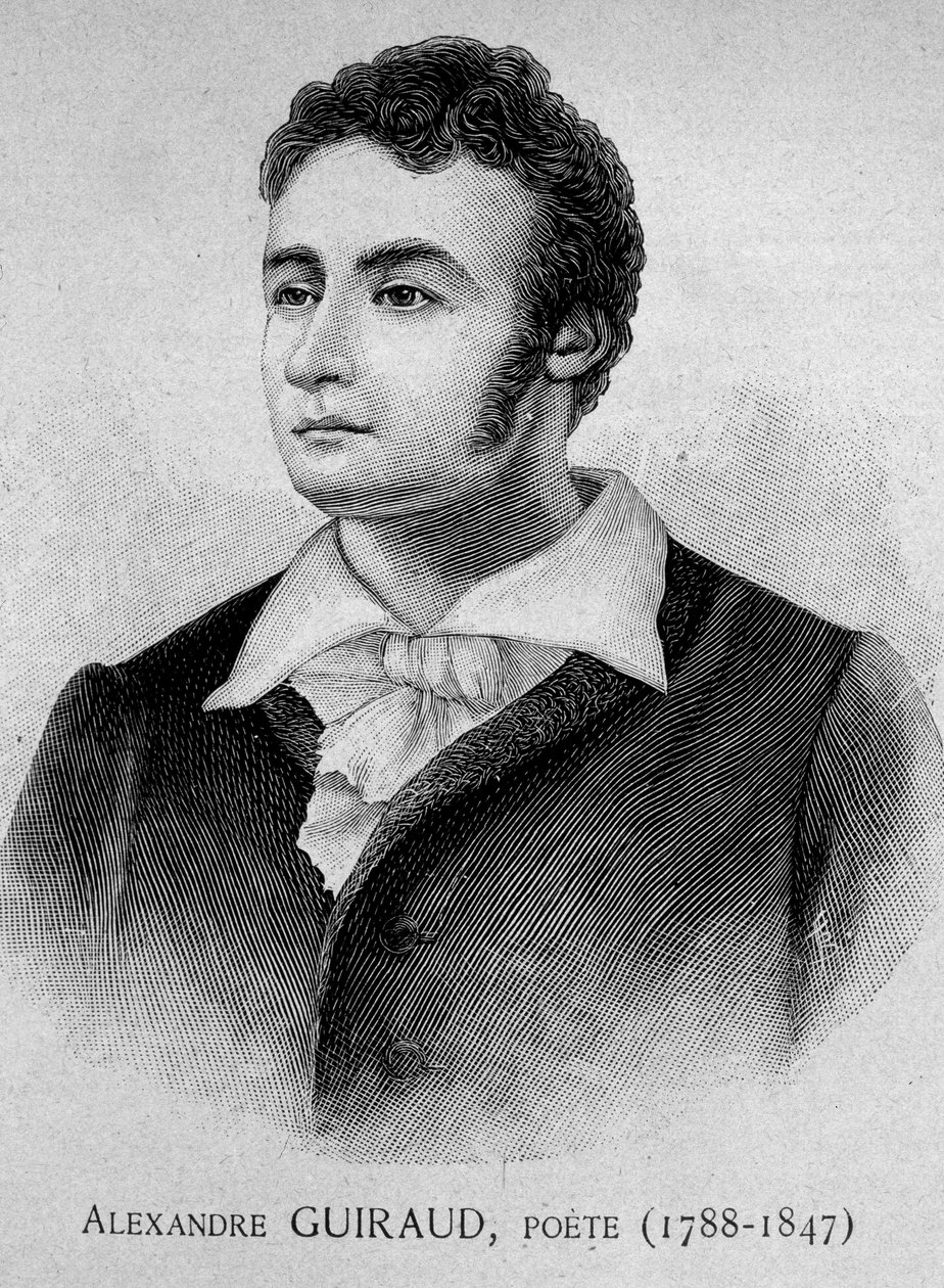 Retrato de Alexandre Guiraud, poeta (1788-1847) - grabado siglo XIX de Unknown artist