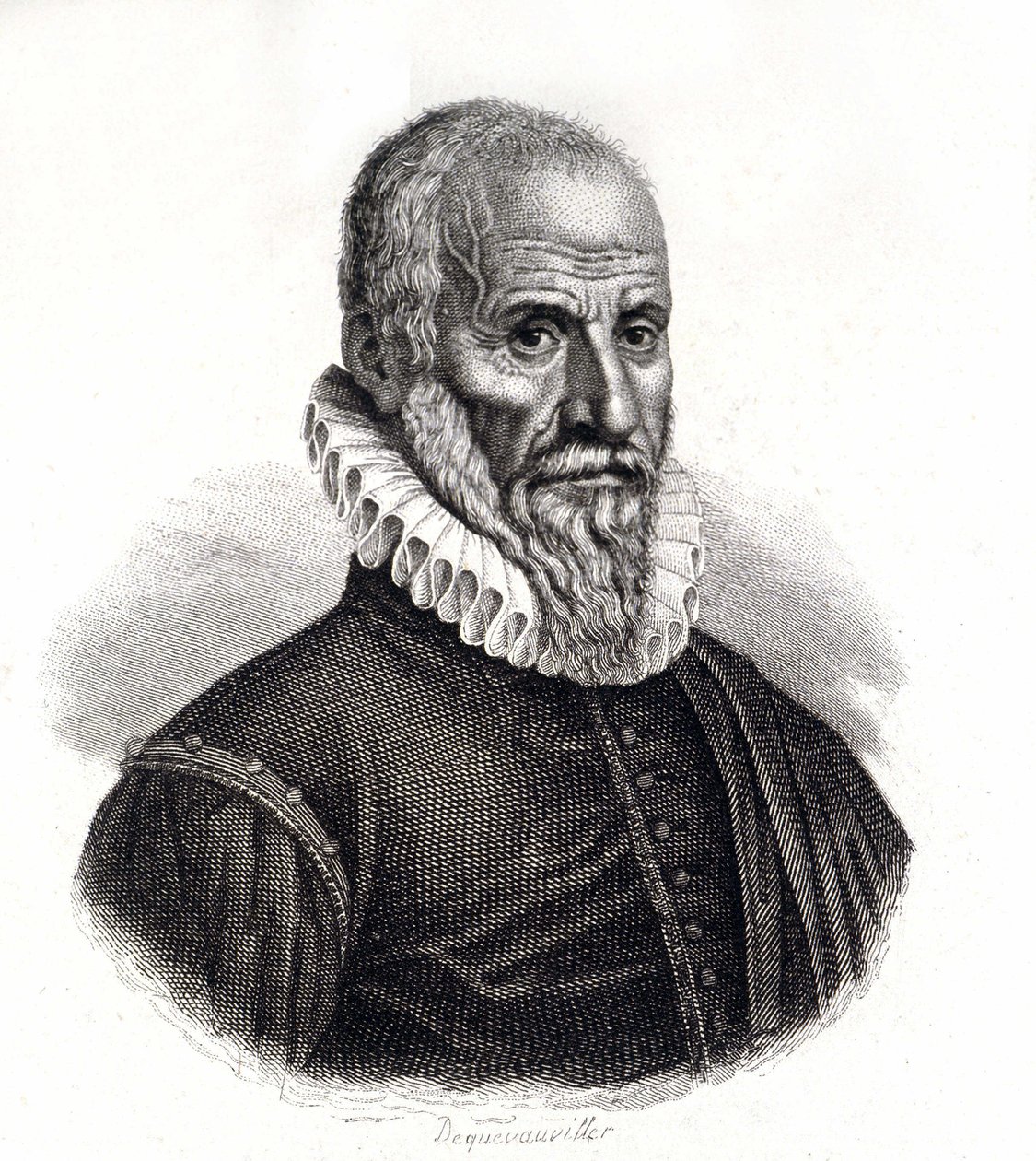 Retrato de Ambroise Paré (1509-1590), cirujano francés - grabado del siglo XIX de Unknown artist