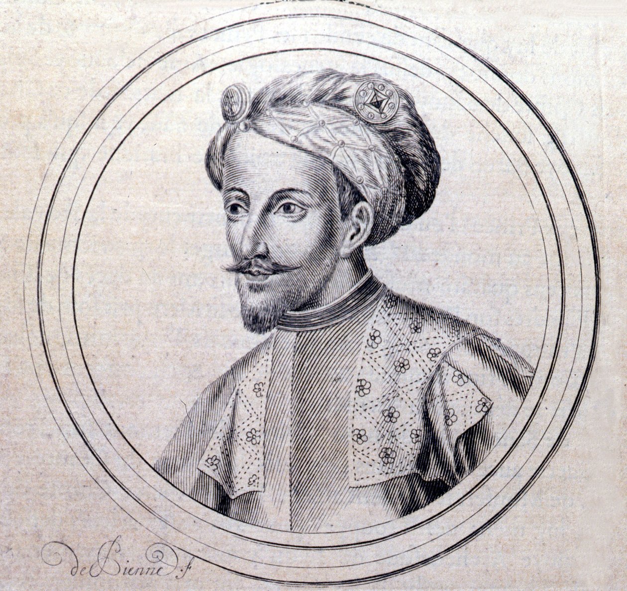 Retrato de Amadeo V de Saboya llamado El Grande (1249 - 1324) (Amedeo VI di Savoia detto il Grande) en “Genealogique Histoire de la royale maison de savoye” por Samuel Guichenou, Lyon 1660 de Unknown artist
