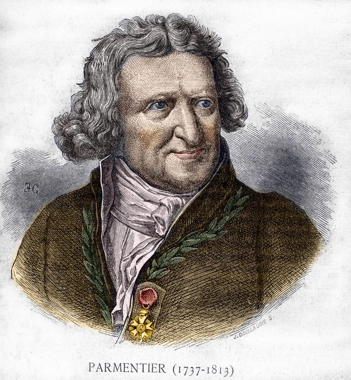 Retrato de Antoine Augustin Parmentier (1737 - 1813), farmacéutico militar y agrónomo francés - en Les Contemporains, s.f. finales del siglo XIX de Unknown artist