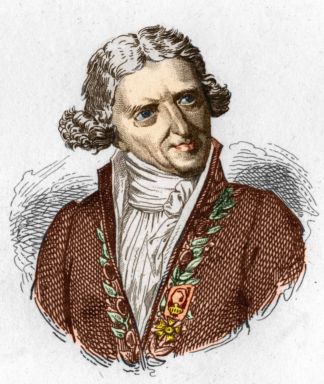 Retrato de Antoine Augustin Parmentier (1737 - 1813), farmacéutico militar y agrónomo francés. Grabado de 1845. de Unknown artist