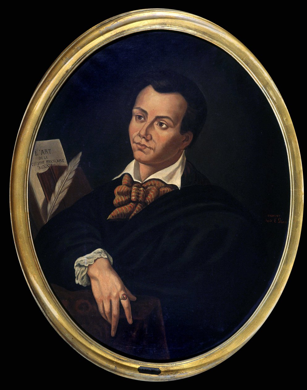 Retrato de Antonin Carême (1783 - 1833) cocinero - Pintura, al. Fundación Escoffier de Unknown artist