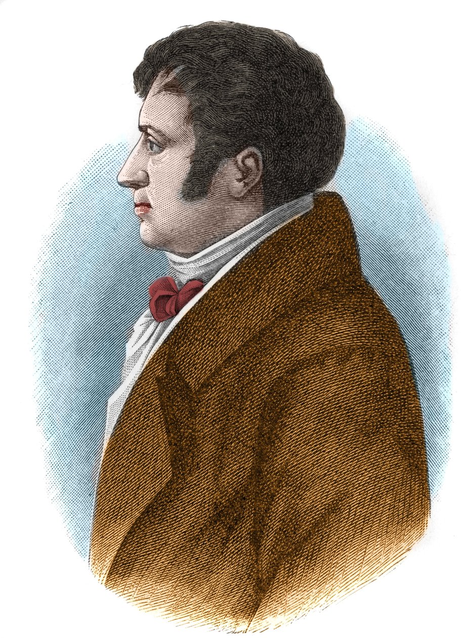 Retrato de August Whilhelm von Schlegel (1767-1845), filósofo, crítico, orientalista y traductor alemán, teórico del movimiento romántico de Unknown artist