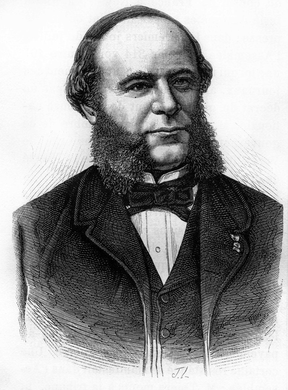 Retrato de Auguste Pouyer-Quertier (1820-1891). Grabado de finales del siglo XIX en “Historia de Francia” de H. Martin de Unknown artist