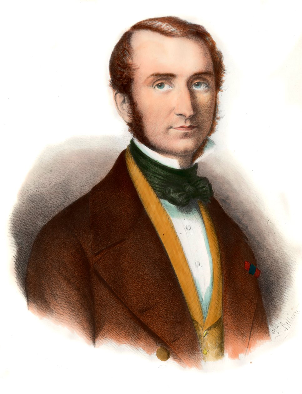 Retrato del Barón Justus Von Liebig (1803-1873) químico. Grabado del siglo XIX. Colección privada de Unknown artist