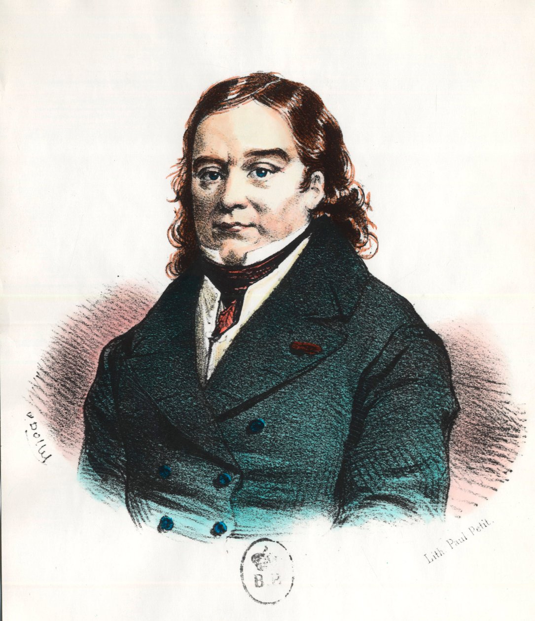 Retrato del Barón Larrey (1766 - 1842), cirujano militar francés e inventor de la ambulancia. Grabado del siglo XIX de Unknown artist