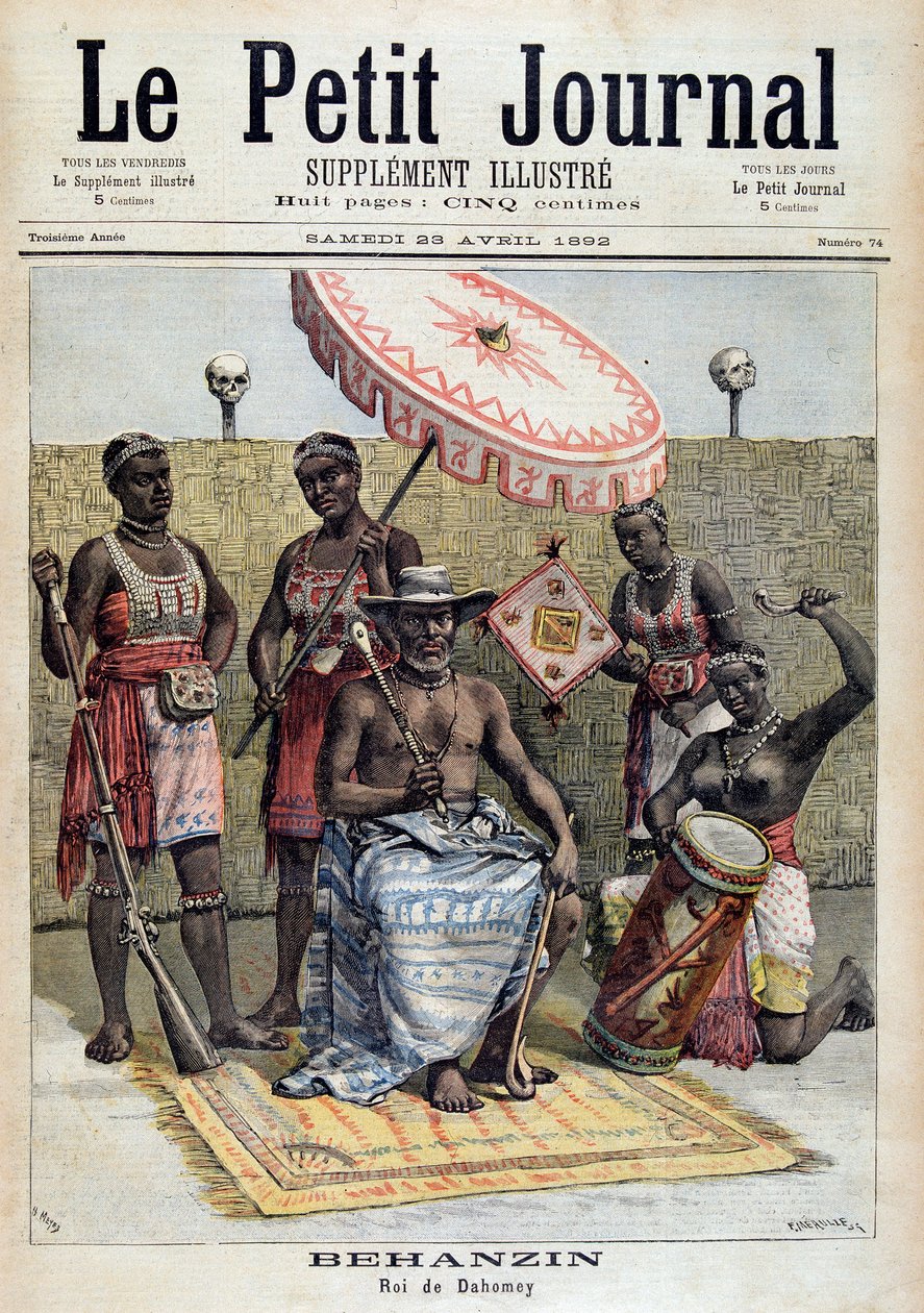 Retrato de Behanzin (1844-1900), rey de Dahomey (Benín) - en "Le Petite Journal" del 23/4/1892 de Unknown artist