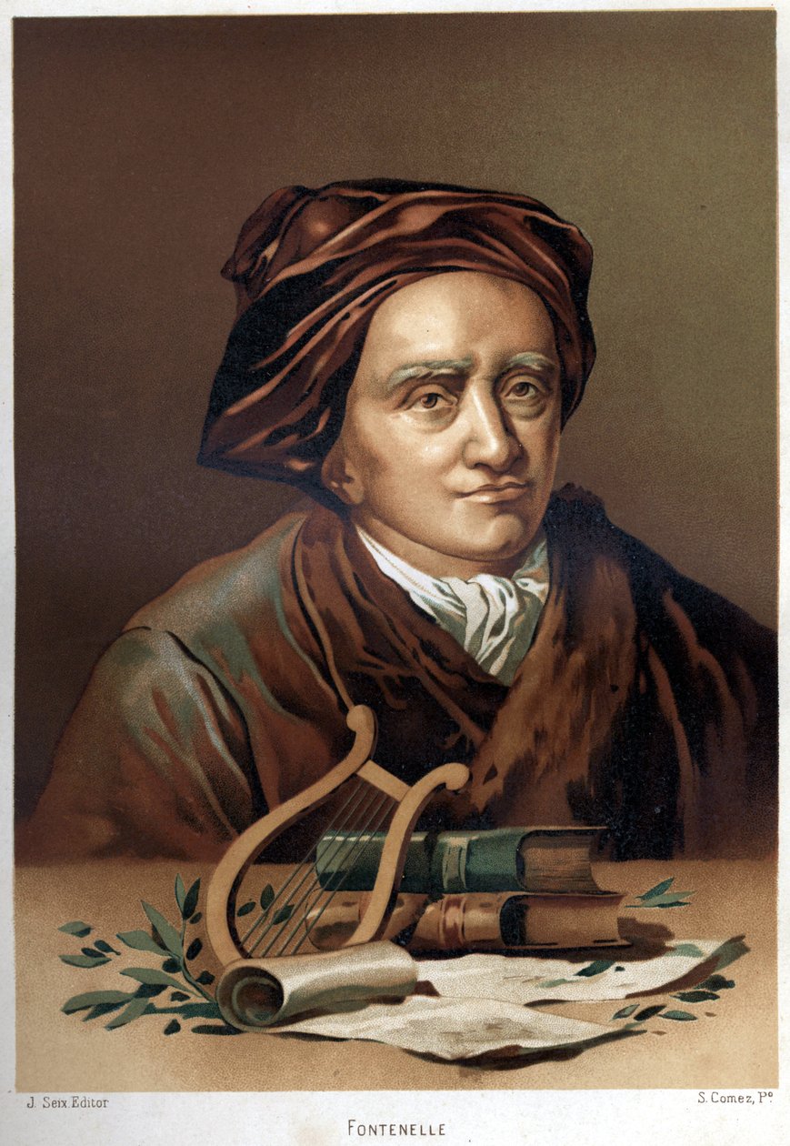 Retrato de Bernard Le Bouyer (Le Bovier) de Fontenelle (1657-1757) (La Ciencia y sus Hombres) de Unknown artist
