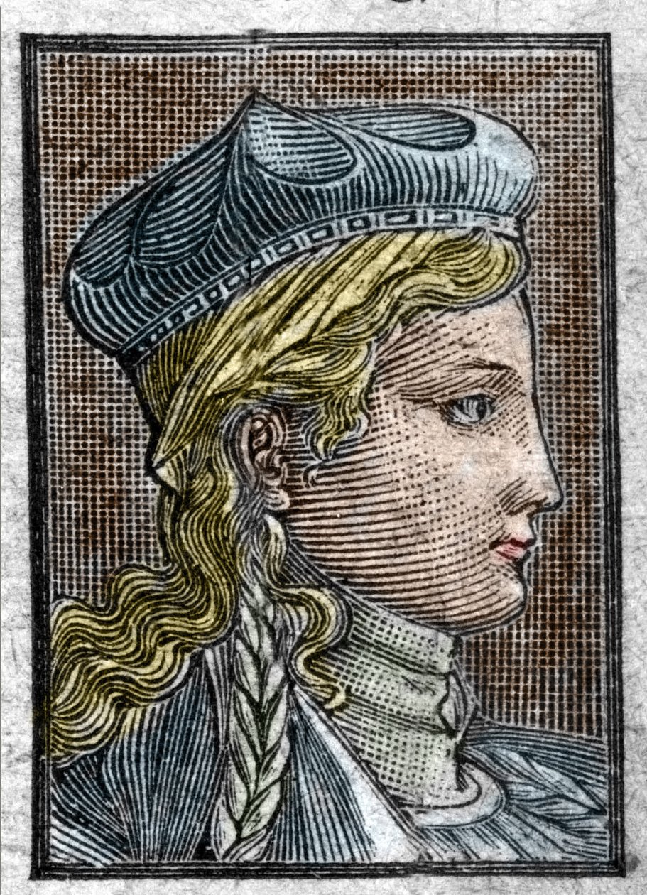 Retrato de Brunehaut o Brunehilde (ca. 534-613) esposa de Sigeberto I de Unknown artist