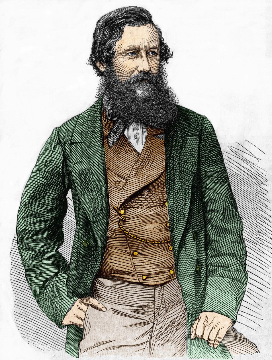 Retrato del Capitán Speke, explorador británico (1827 - 1864) de Unknown artist