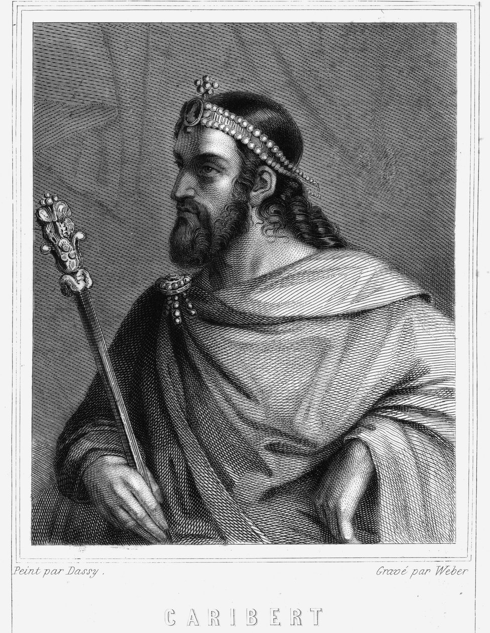 Retrato de Cariberto (? -?), Rey de París (561-567) - en 