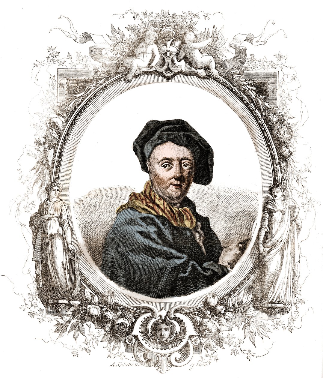 Retrato de Carle Van Loo (1705-1765) pintor francés. de Unknown artist