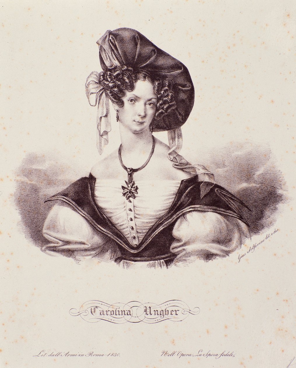 Retrato de Caroline Ungher (Unger) (grabado) de Unknown artist