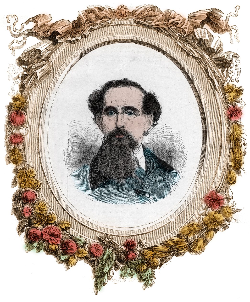 Retrato de Charles Dickens (1812-1870) novelista inglés, grabado de Unknown artist