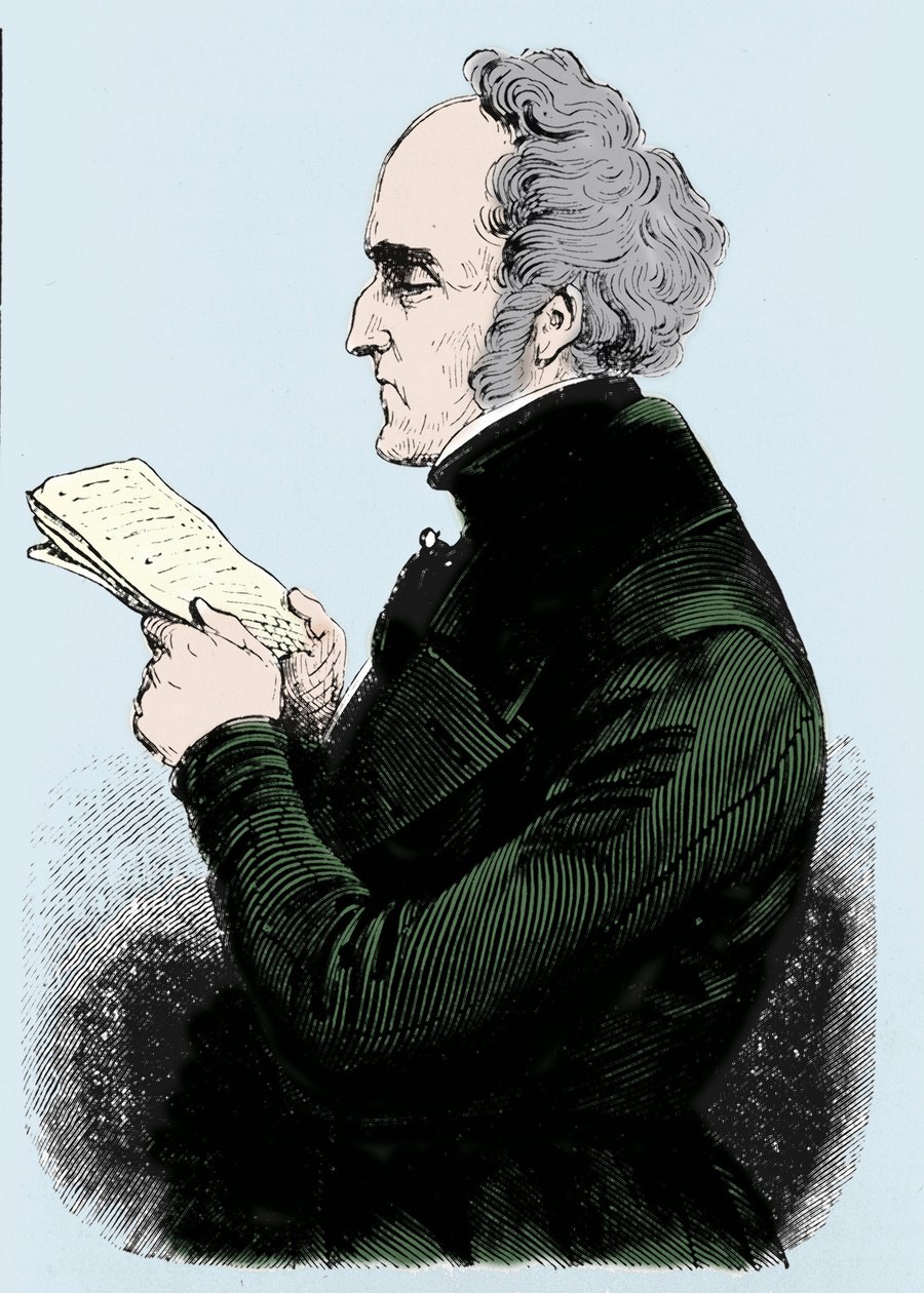 Retrato de Charles Fourier (1772 - 1837), teórico socialista francés. Grabado del siglo XIX. de Unknown artist