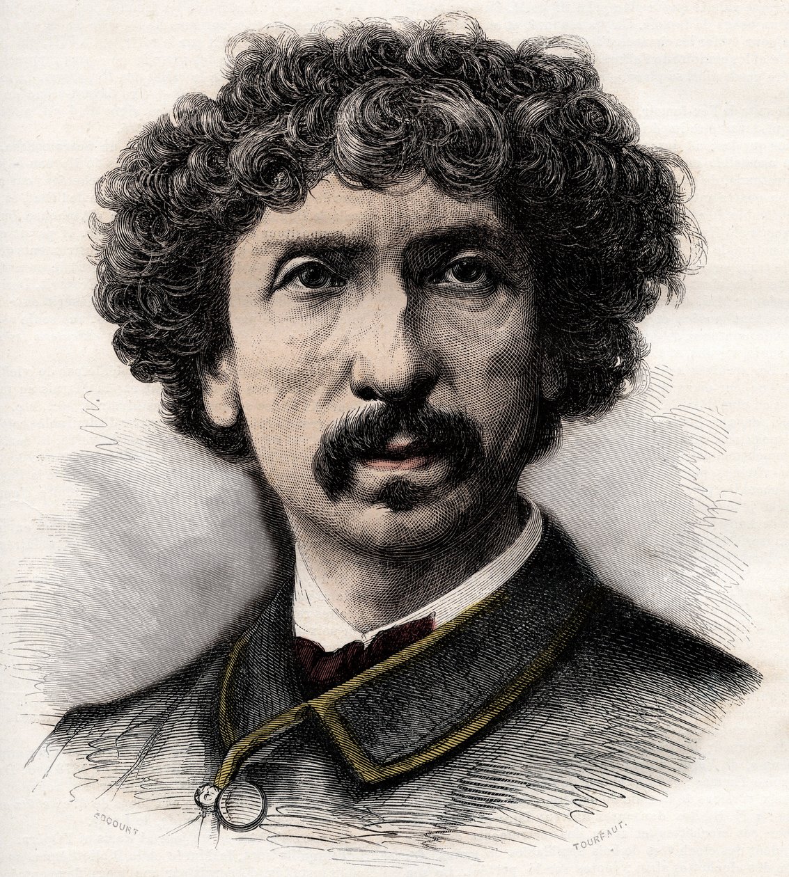Retrato de Charles Garnier (1825-1898), arquitecto francés - grabado en “La música popular” periódico semanal ilustrado - 1882 de Unknown artist