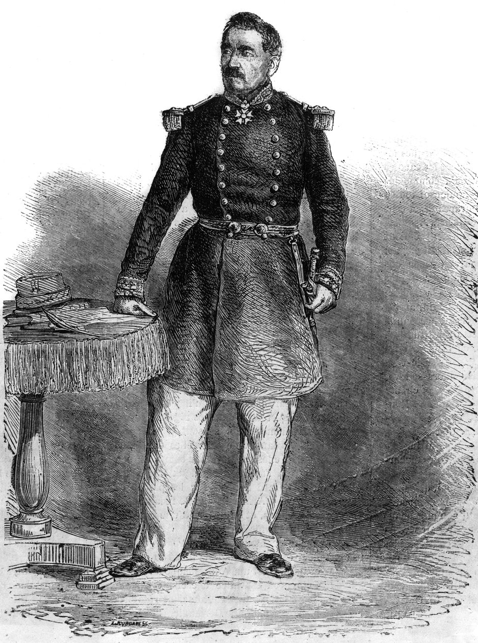 Retrato de Charles Guillaume Marie Apollinaire Antoine Cousin Montauban, Conde de Palikao (1796-1878) - General y estadista inglés - grabado de Unknown artist