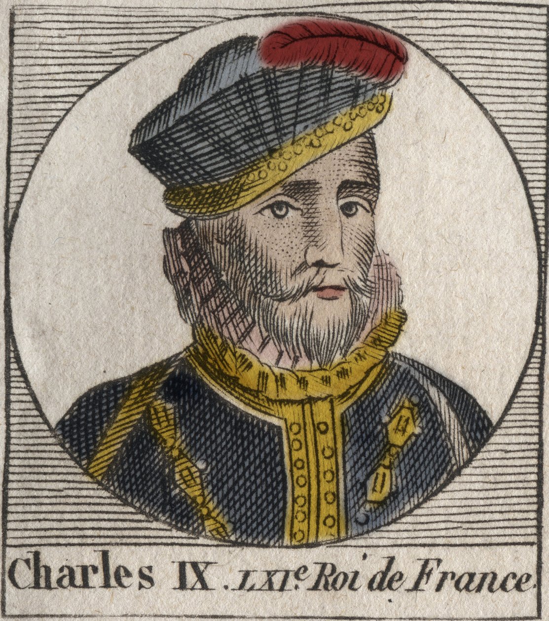 Retrato de Carlos IX (1550-1574), Rey de Francia - Carlos IX rey de Francia de 1560 a 1574 - grabado de “Instrucción sobre la Historia de Francia” por Charles Constant Le Tellier 1821 de Unknown artist