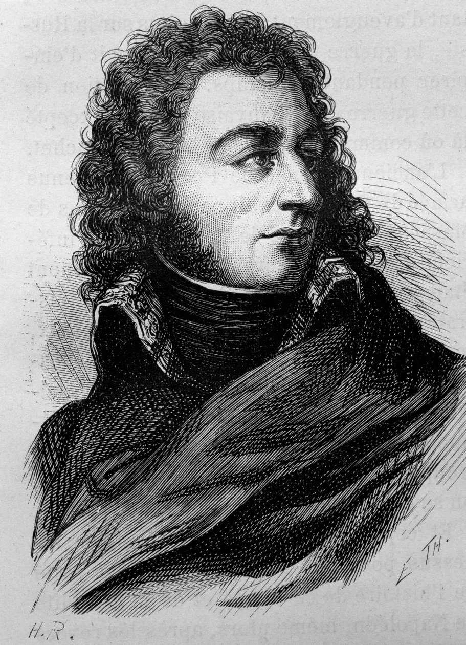 Retrato de Charles John - Baptist Bernadotte (Charles XIV) (1763 - 1844). Grabado de finales del siglo XIX en “Histoire de France” de H. Martin de Unknown artist