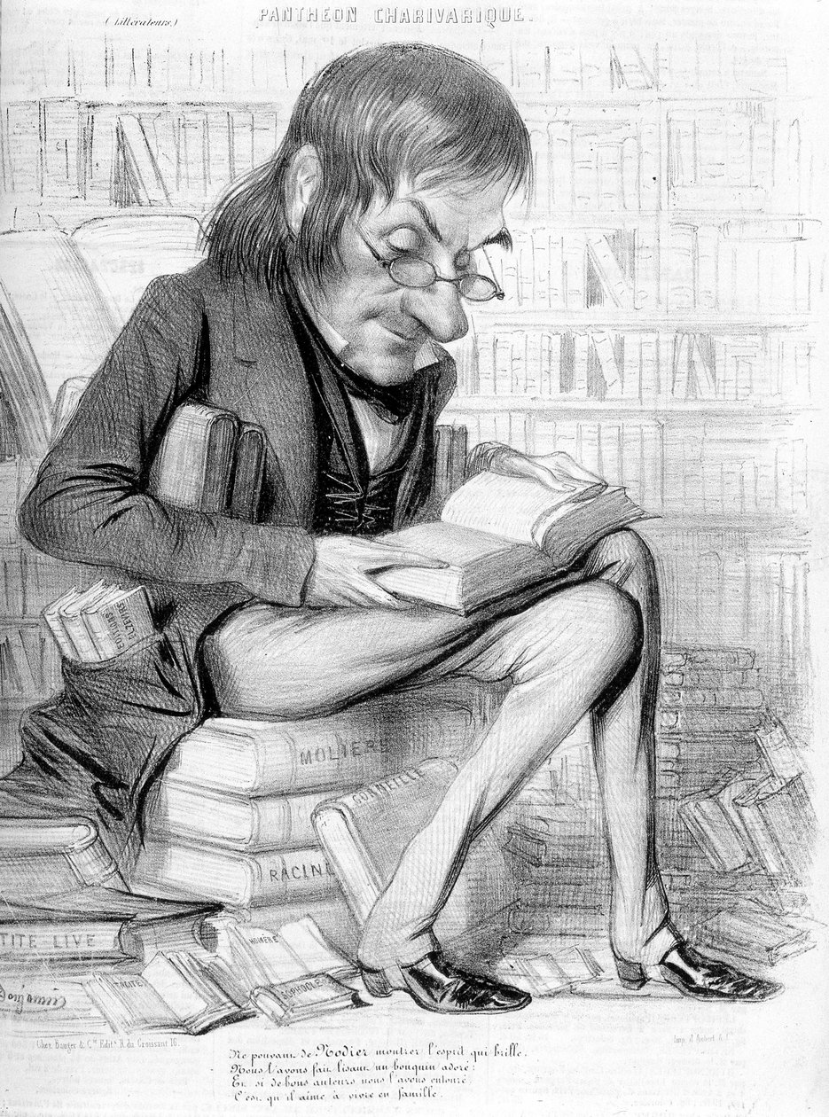 Retrato de Charles Nodier (1780-1844) - en “Charivari”, c.1840 de Unknown artist