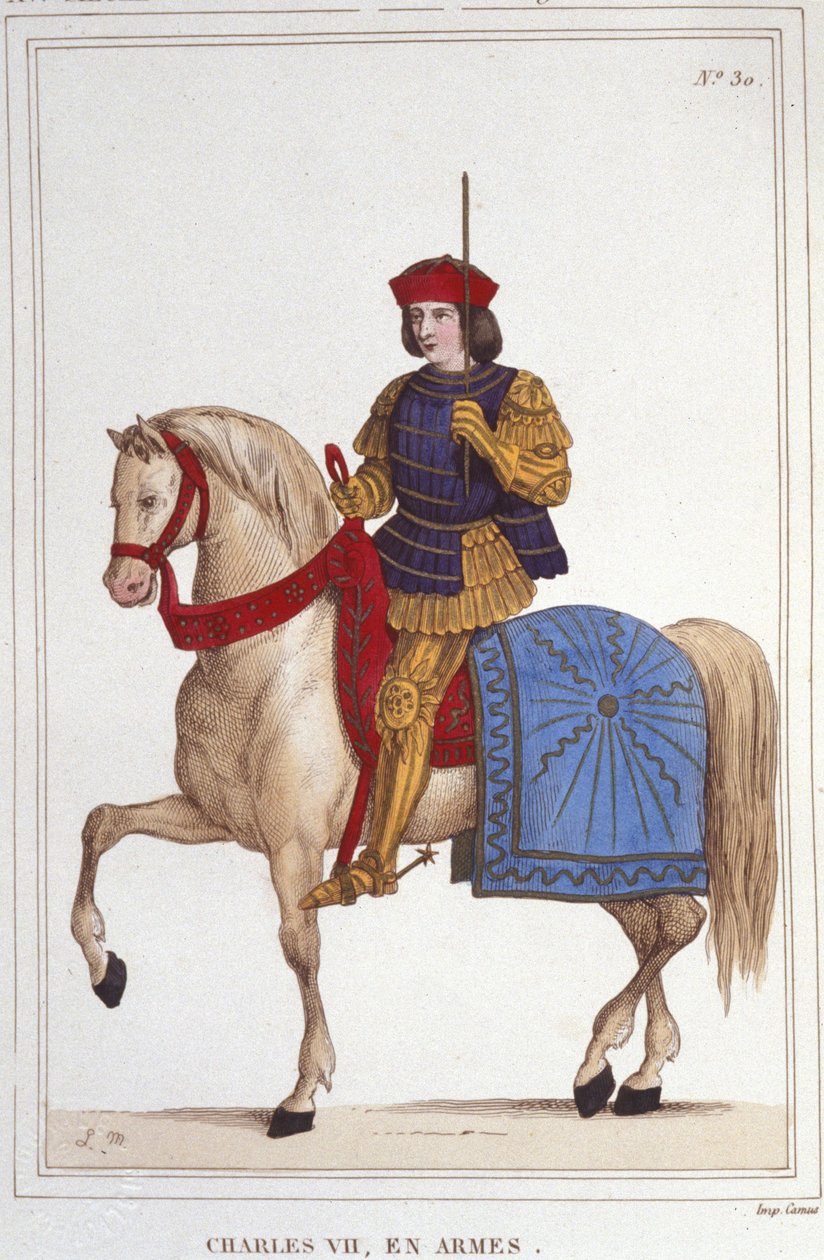 Retrato de Carlos VII (1403 - 1461), Rey de Francia grabado de 1830 de Unknown artist