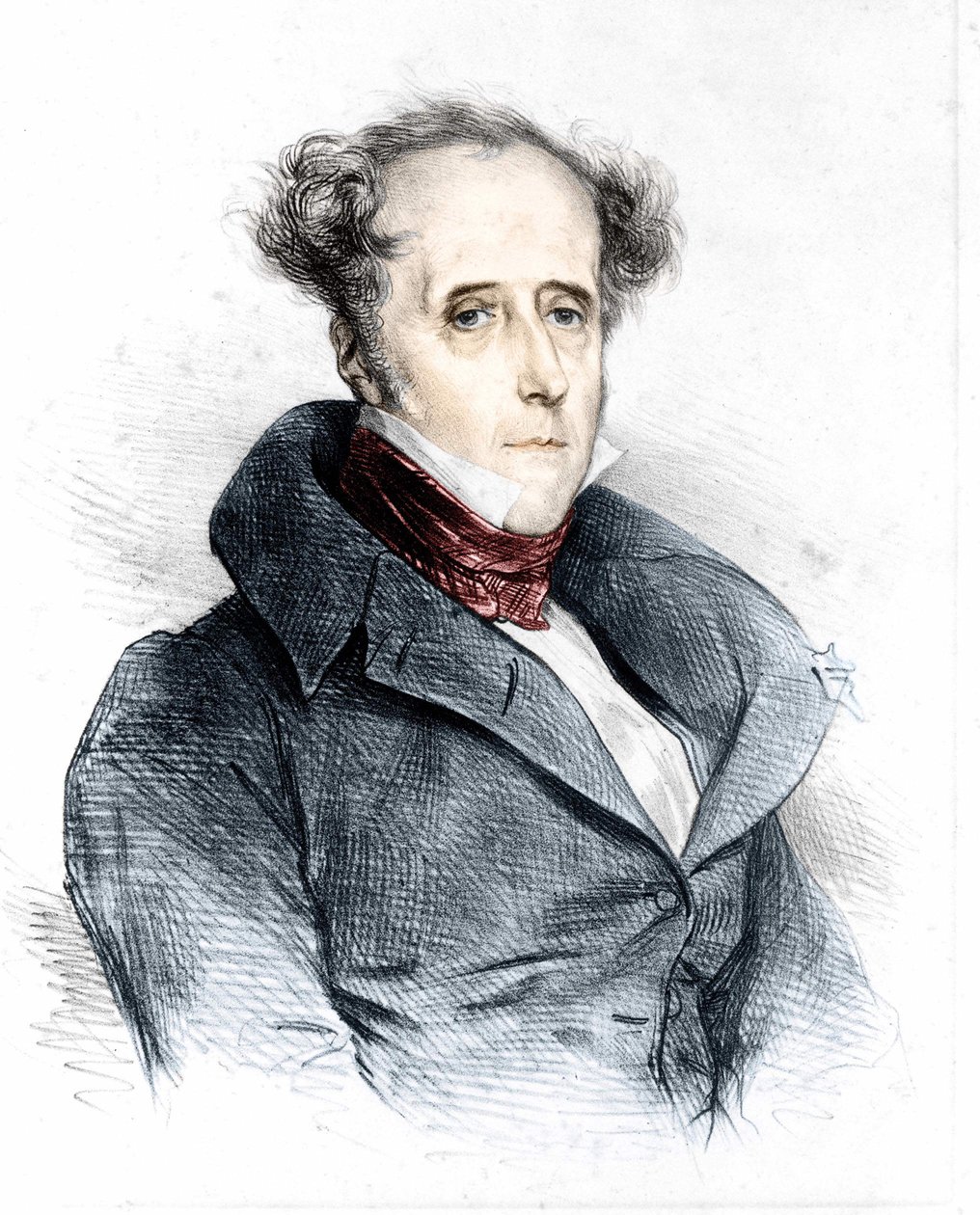 Retrato de Chateaubriand por Devéria - en el periódico “L