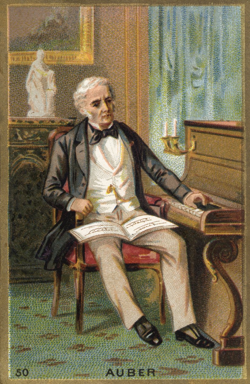 Retrato de Daniel François Esprit Auber (1782-1871), compositor francés. Cromolitografía del siglo XIX. de Unknown artist