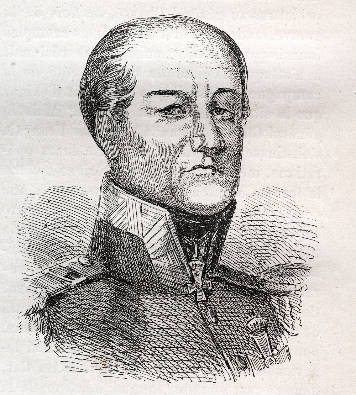 Retrato de David Hendrik, Barón Chassé 1765-1849 - grabado de Unknown artist
