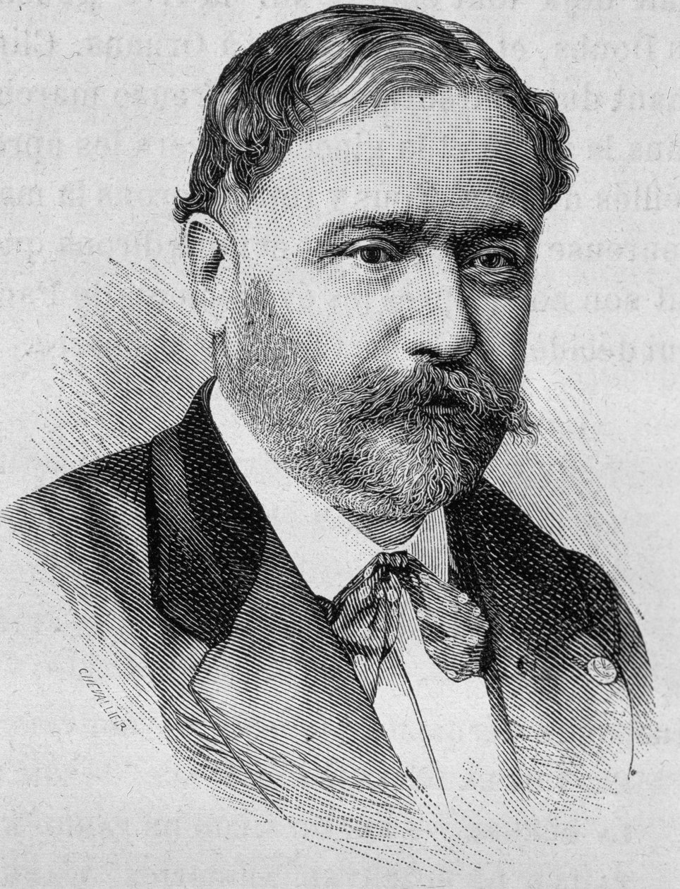 Retrato de De Chaudordy. Grabado del siglo XIX. de Unknown artist