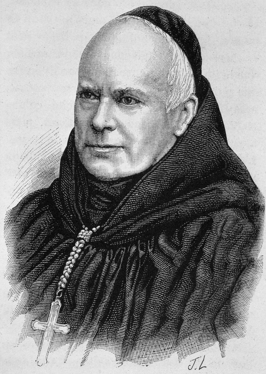 Retrato de Dom Guéranger (1805 - 1875). Grabado de finales del siglo XIX en “Histoire de France” de H. Martin de Unknown artist